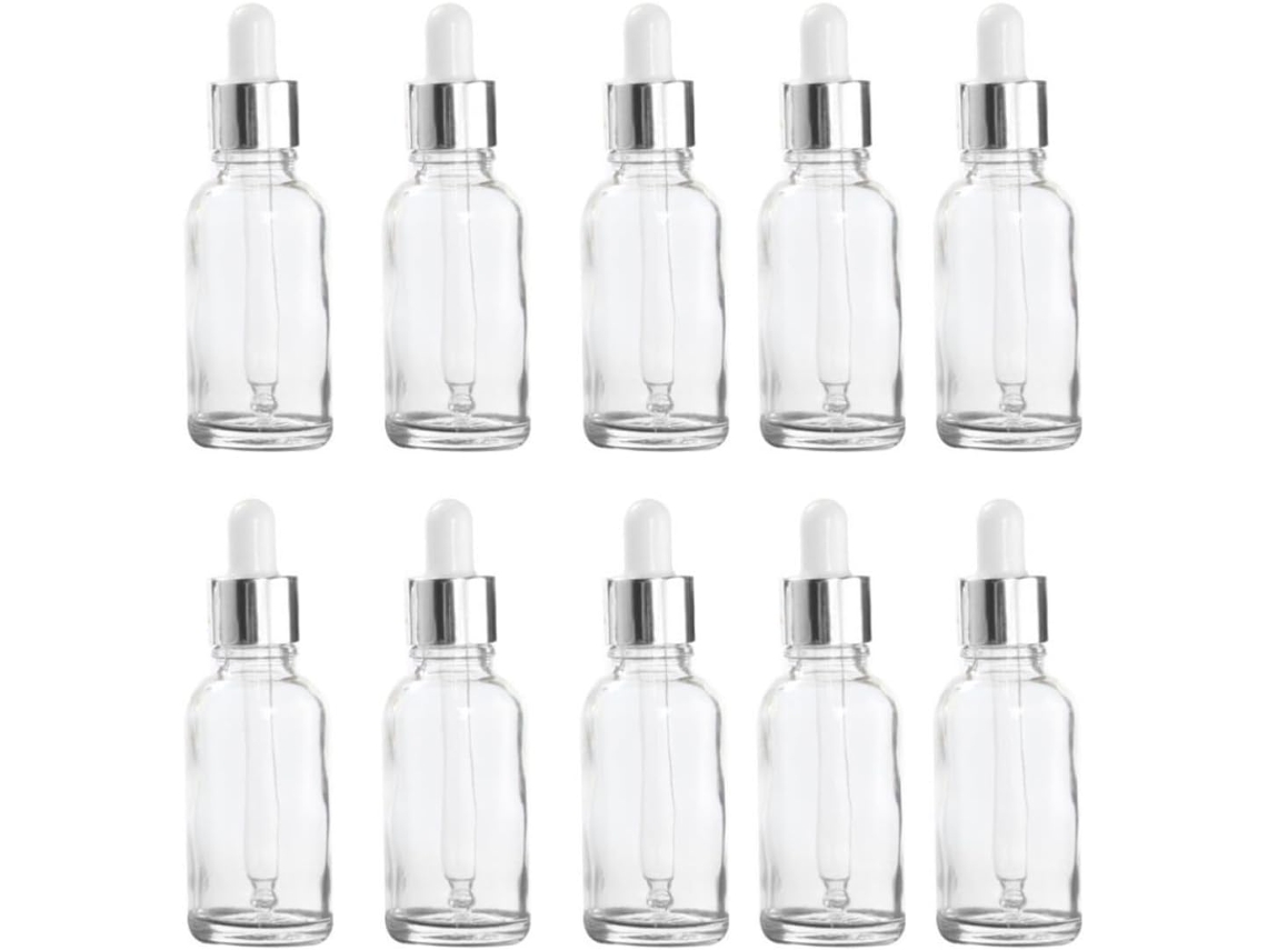 10 frascos conta-gotas de vidro de 30ml para óleos essenciais