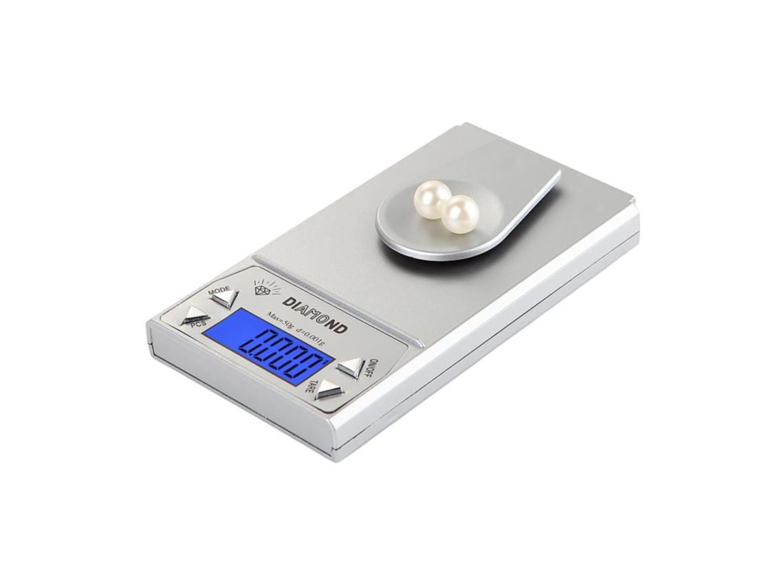 Balança de Joias 10g/0,001g com Ecrã Retroiluminado, Precisa para Pós, Usa Duas Pilhas Aaa.
