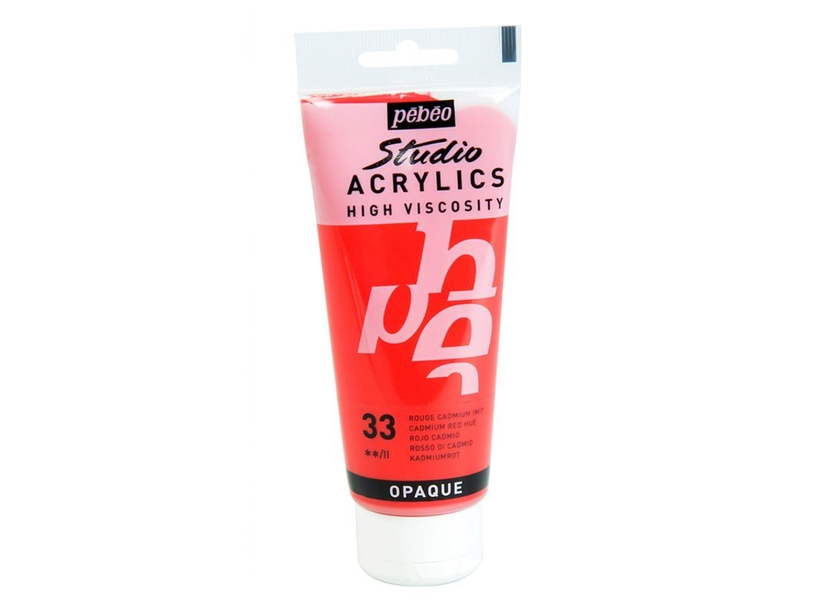 Tinta Acrílica PÉBÉO (Opaca - Vermelho Cádmio - 100ml)