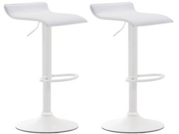 Conjunto de 2 bancos de bar em imitação de pele Dyn V2 branco/branco CLP