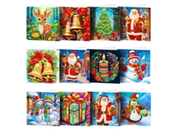 Pacote Com 12 Pinturas De Diamante 5d Diy Com Saudações De Natal E Ação De Graças Aquaforge