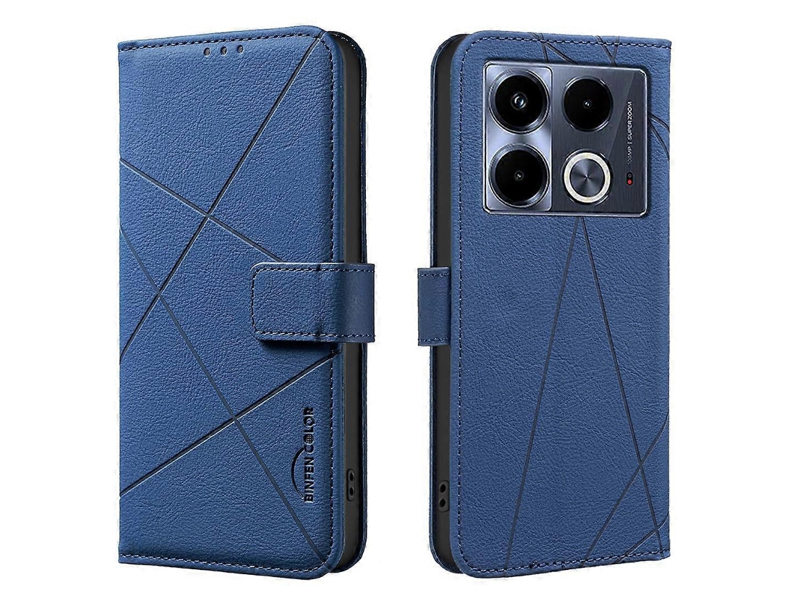 Capa De Couro Para Celular Com Padrão Geométrico Rfid