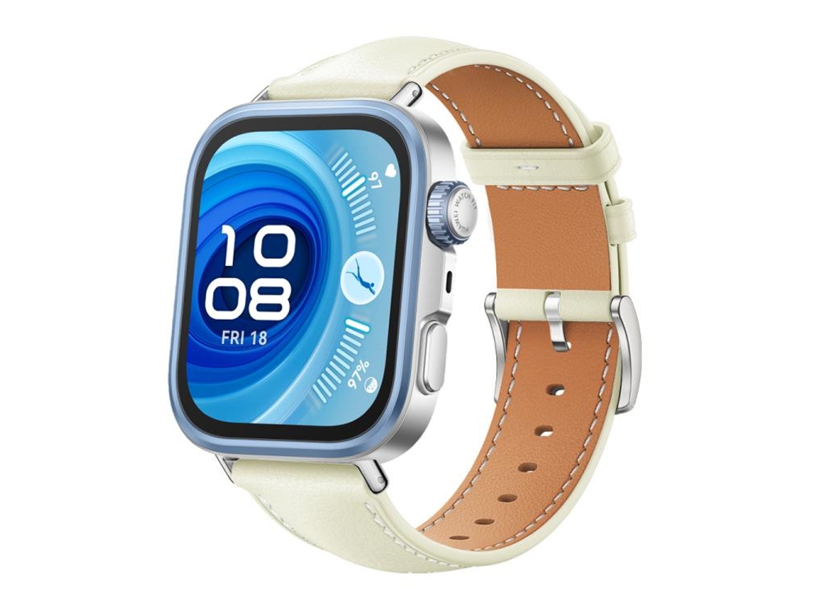 Bracelete para Huawei Watch Fit 4 Pro / Fit 4 / Fit 3 Couro Preto Cabeça Chata Textura de Tubarão Branco Cremoso XIAOMOYU (20mm)