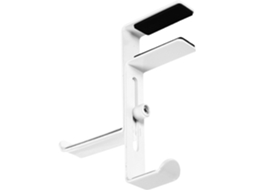 Suporte Para Fones De Ouvido Em Metal Branco Resistente Ao Desgaste, Portátil E Ajustável, Com Gancho Para Fixação Em