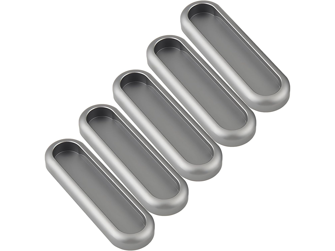 Conjunto De 5 Puxadores Adesivos, Puxadores De Metal Cinza Para Portas Correr, Armários E Gavetas Inclui Parafusos Fita