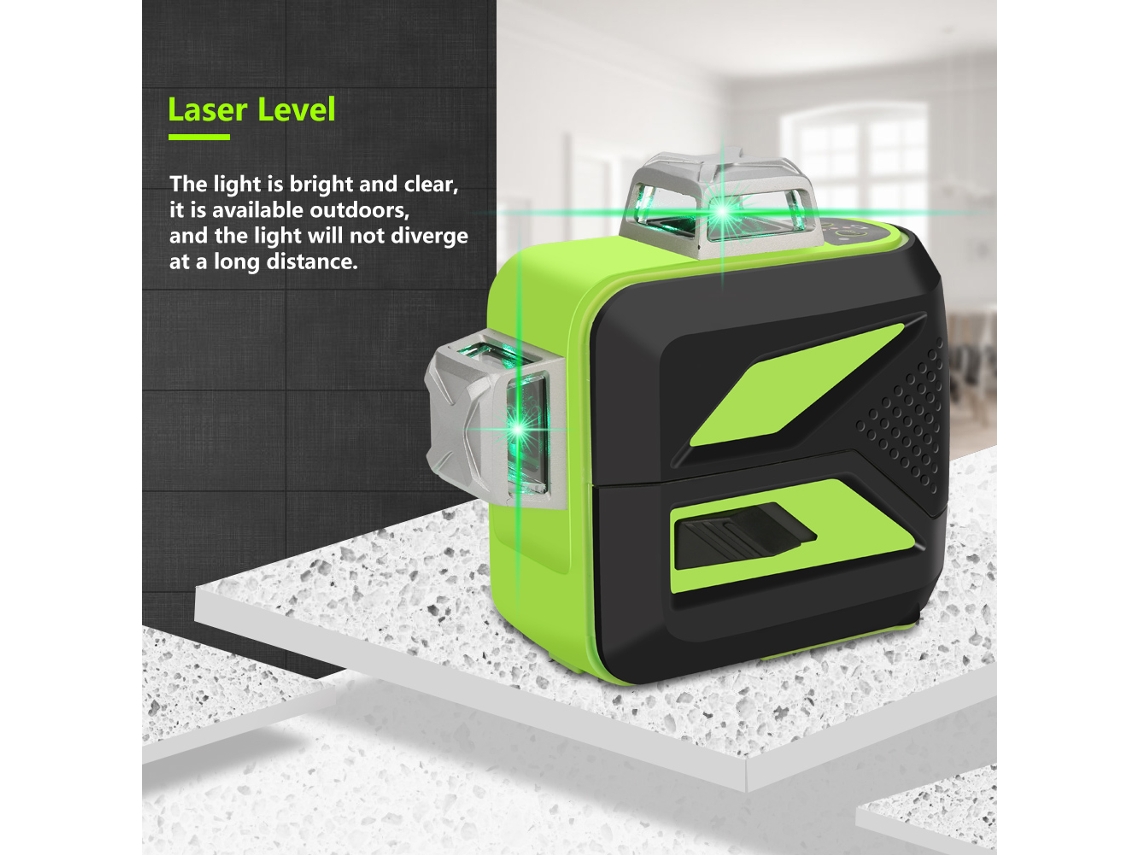 Laxiscreed Laser De Nível Com Luz Verde, À Prova De Água, Medição Precisa Para Construção