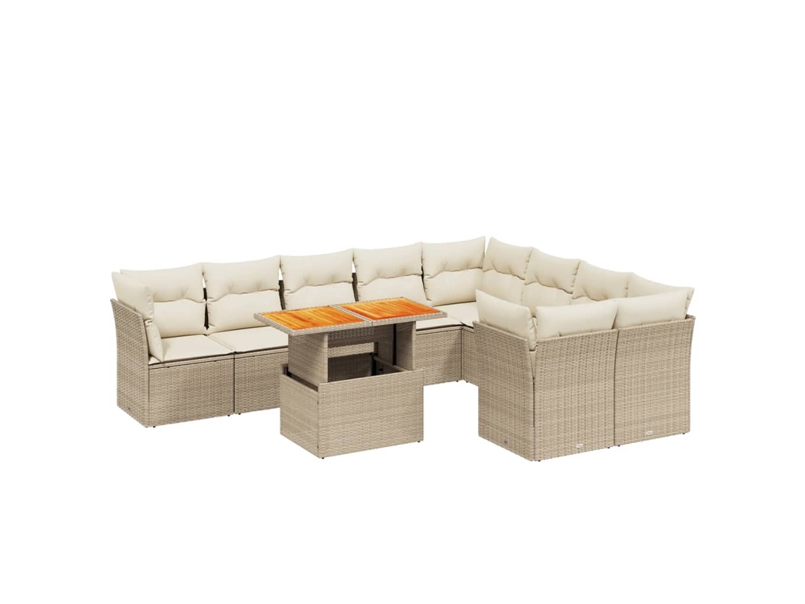 Garden Sofa Set, Garden Sofa Sets Vidaxl Bege Rattan / Vime (n/a)