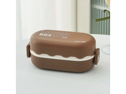 Caixa Bento Dupla Camada Resistente A Altas Temperaturas 850ml Com Talheres (marrom) Czhhmart