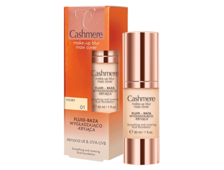 Make Up Blur Maxi Cover Fluid Base Suavizante 01 Marfim, 30ml Cashmere