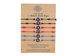 Conjunto De 6 Pulseiras Turquesa Com Amuleto Da Sorte