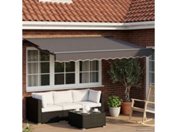 Vidaxl Estrutura De Toldo Manual Com Leds Antracite 3 X 2,5 M