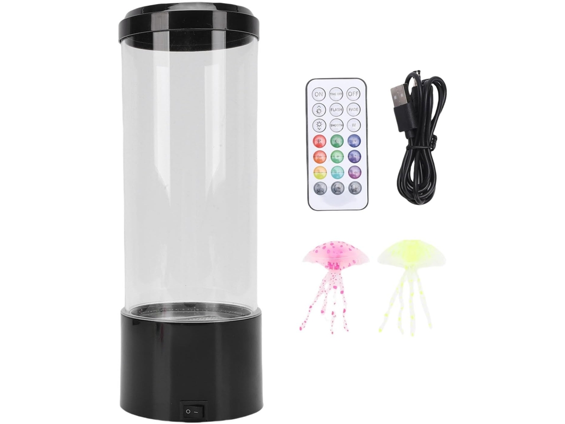 Luminária de mesa silenciosa com 16 núcleos RGB, 4 modos de iluminação e controle remoto para quarto, escrivaninha e sala de estar.