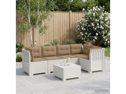 Vidaxl Sofá De Jardim De 5 Pessoas Com Almofadas Visual De Rattan Pp