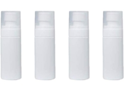 Conjunto De 4 Frascos Spray Recarregáveis De 50ml Em Pet Branco, Design Moderno.