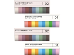 Pacote com 4 adesivos coloridos, formato fino, ideal para scrapbooking e journaling.