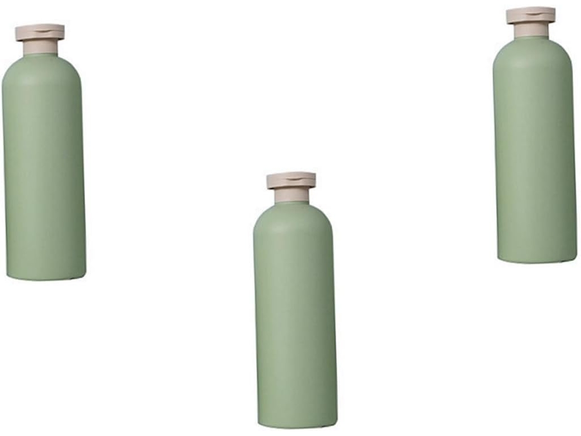 Conjunto de 3 garrafas de banho recarregáveis de 400 ml, compactas e práticas.