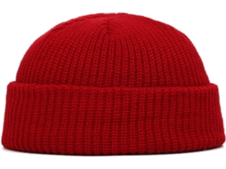 Gorro de malha grossa para mulheres vinho, 55-60cm, resistente, aquecido XIAOMOYU