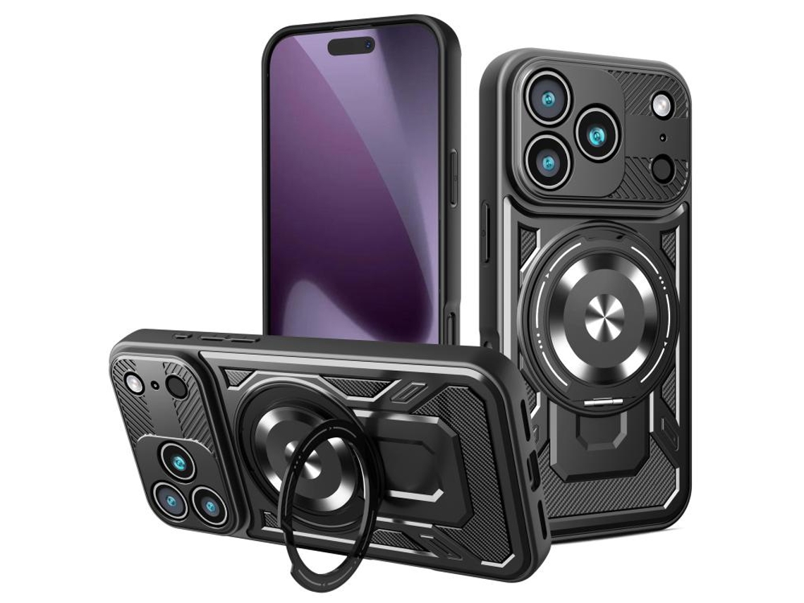 Capa Protetora Armor Para Iphone 17 Pro - Magsafe - Suporte Giratório