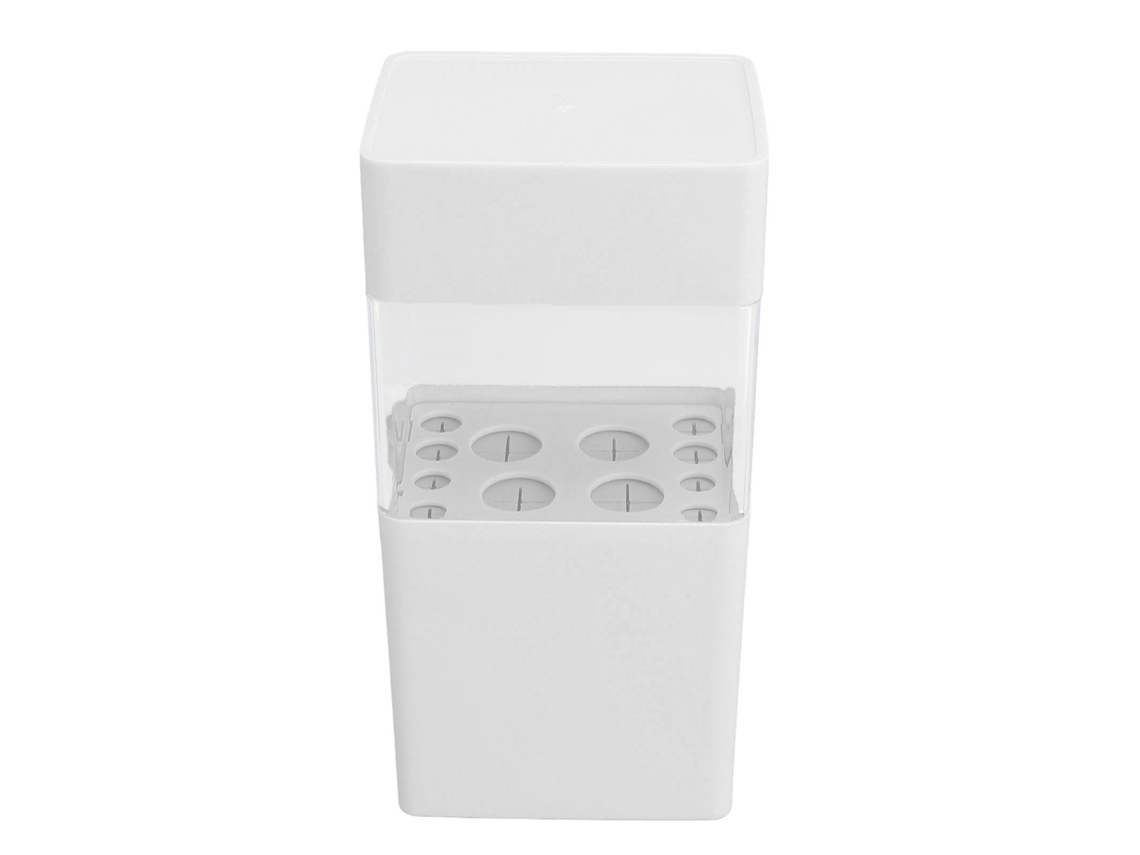 Caixa De Secagem E Armazenamento De Pinceis De Maquiagem 12 Buracos Silicone Breathable Anti-poeira Branco