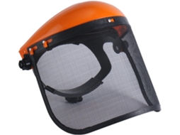 Protetor De Motosserra Com Viseira De Malha Metálica, Boa Ventilação, Faixa De Cabeça Ajustável E Durável, Leve, Laranja Zeuxo
