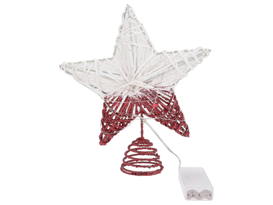 Topo De Árvore De Natal Com Estrela Iluminada, Decoração Elegante Para Festa De Natal, 23 X 20 Cm, Ferro, 1 Peça Olysi Shop