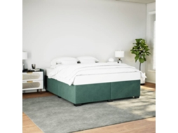 Estrutura De Cama Sem Colchão 180x200 Cm Veludo Verde-escuro