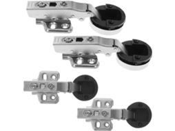 Conjunto De 4 Dobradiças Prateadas Para Portas Vidro, Armários E