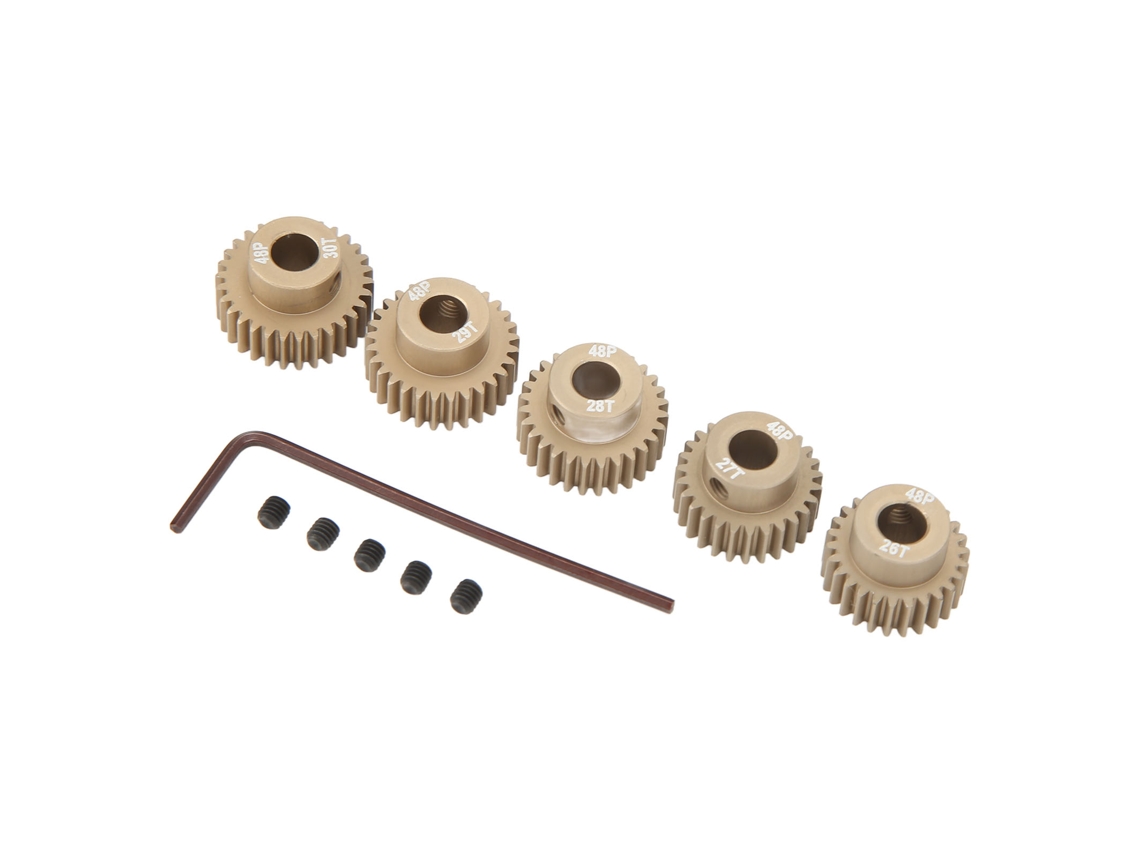 Mali engrenagem Pinion de Motor Rc 48dp 0.53m 5mm de Liga de Alumínio com Parafuso Fixo para Carro Modelo 1/10
