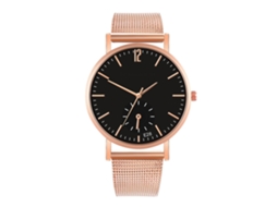Reloj De Cuarzo De Estilo Casual Con Correa De Malla Para Parejas (negro Oro Rosa)