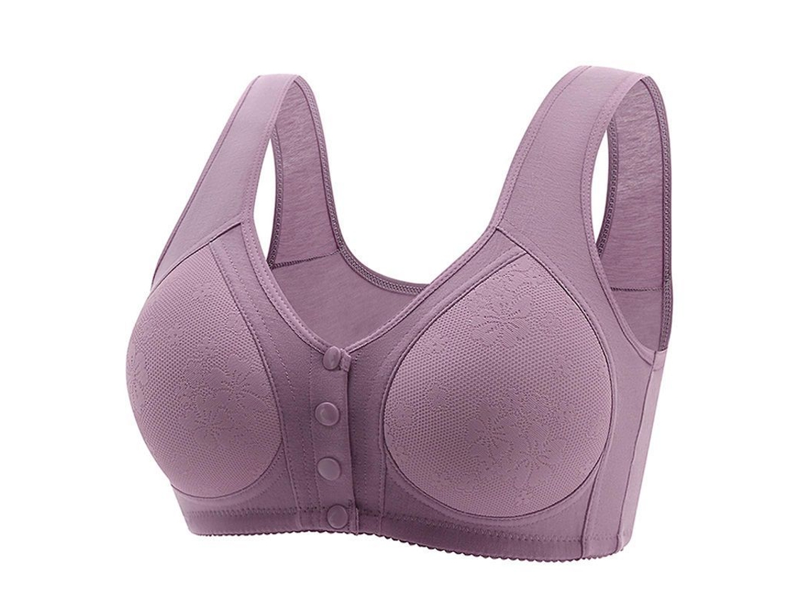 Sujetador Daisy Para Mayores Cierre Frontal Sin Alambre Confortable Talla 42 Morado 42 Púrpura