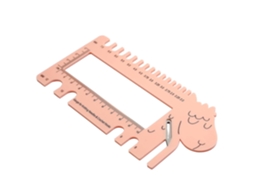 Medidor de Tricô Rosa, Medidor de Tricô de Plástico, Régua para Tricô AQUAFORGE
