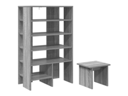 Conjunto de 2 sapateiras Cinza Sonoma MAISON EXCLUSIVE em madeira tratada
