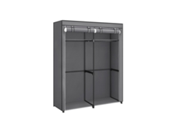 Armario De Tela Con 2 Barras Para Colgar Y Estantes De Almacenamiento 140x43x174 Cm - Gris