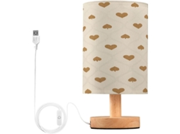 Abajur De Cabeceira Em Formato Coração Para Quarto, Com Portas De Carregamento Usb C, Luminária De Mesa Cabeceira