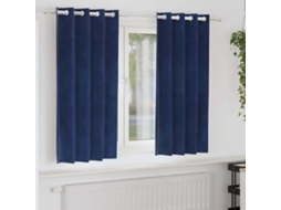 Vidaxl Cortinas Opacas 2 Unid. Azul Escuro 140 X 175 Cm Veludo