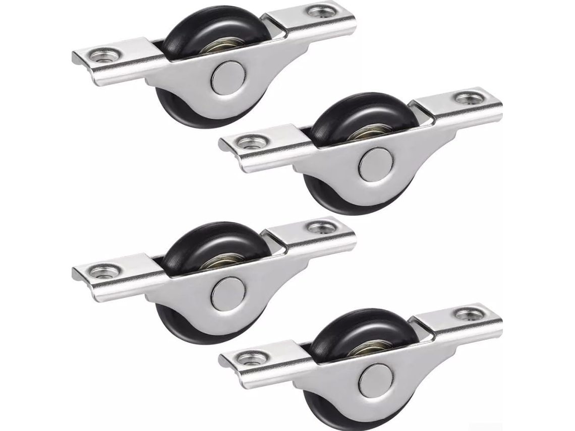 Conjunto De 4 Rodízios Deslizantes Nylon Para Porta Armário, 6, 5cm