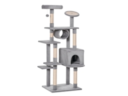 Árvore Para Gatos Em Formato De Coluna, 165 Cm, Com Poste Para Arranhar E Poleiros Para Gatinhos E Gatos Adultos De Até 4,5 Kg,cinza, 60 X 50 X 165 Cm