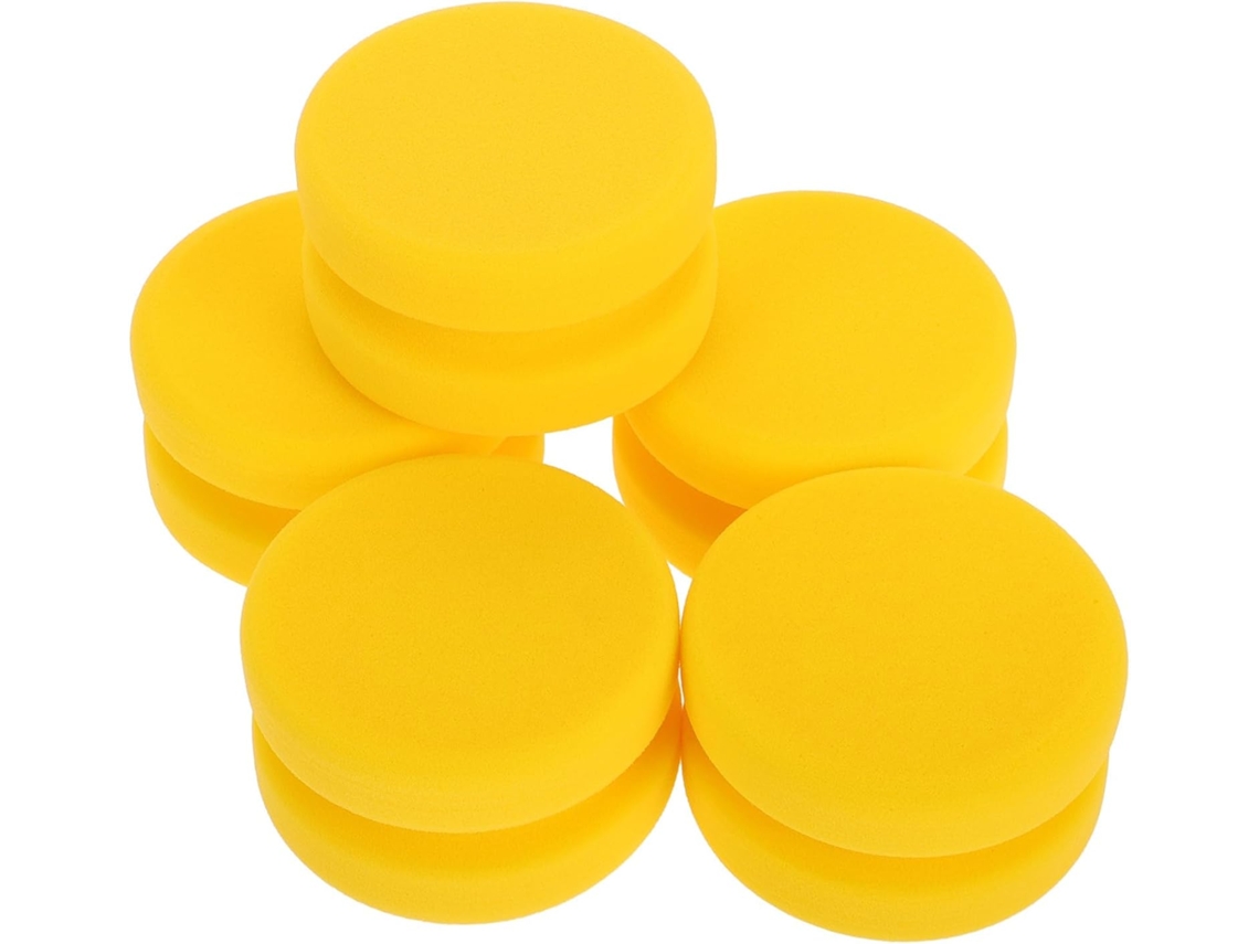 Discos De Polimento Amarelos Para Carros, 80x48mm, Esponjas De Limpeza E Cera.