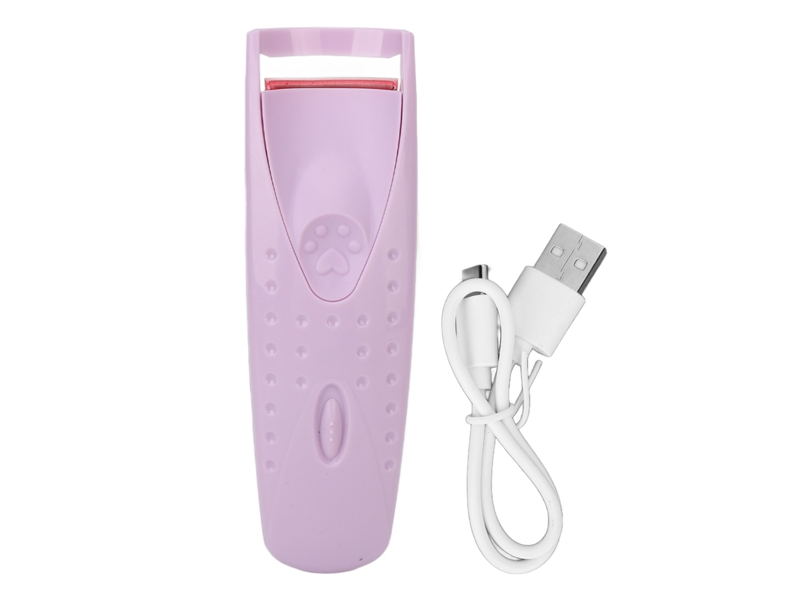 Curlador De Cílios Aquecido Elétrico Silicone Carregamento Usb-c Duradouro Roxo Para Mulher