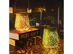 Luminárias solares de jardim externas Brilvibera (2 unidades, verde e amarela)