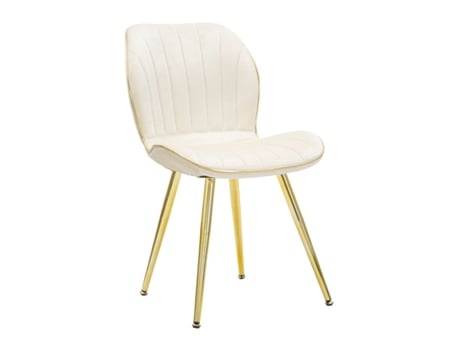 Cadeira Espaço Paris Conjunto Creme/Ouro 2 Pcs Cm 46X58X77 MAURO FERRETTI
