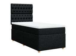 Cama com Molas/colchão 90x190 Cm Tecido Preto MAISON EXCLUSIVE