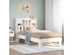 Vidaxl Cama Sem Colchão 75x190 Cm Madeira de Pinho Maciça Branco