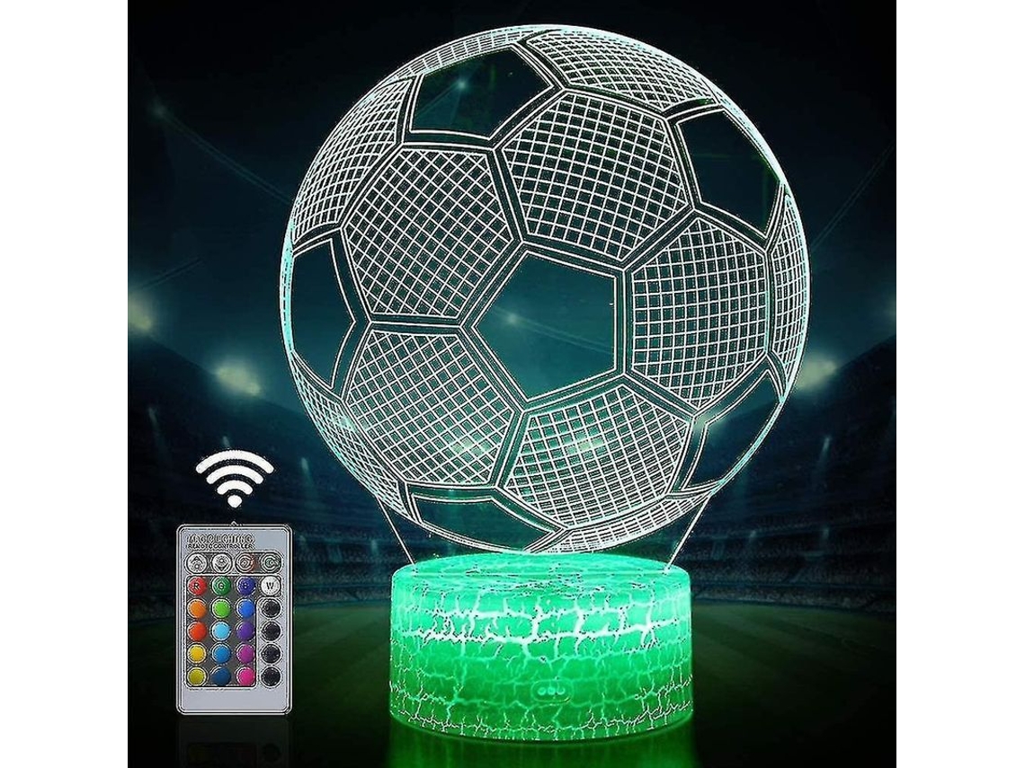 Lâmpada De Noite 3d De Futebol Com Controle Remoto E Táctil, Múltiplas Cores E Modos De Pisca-pisca