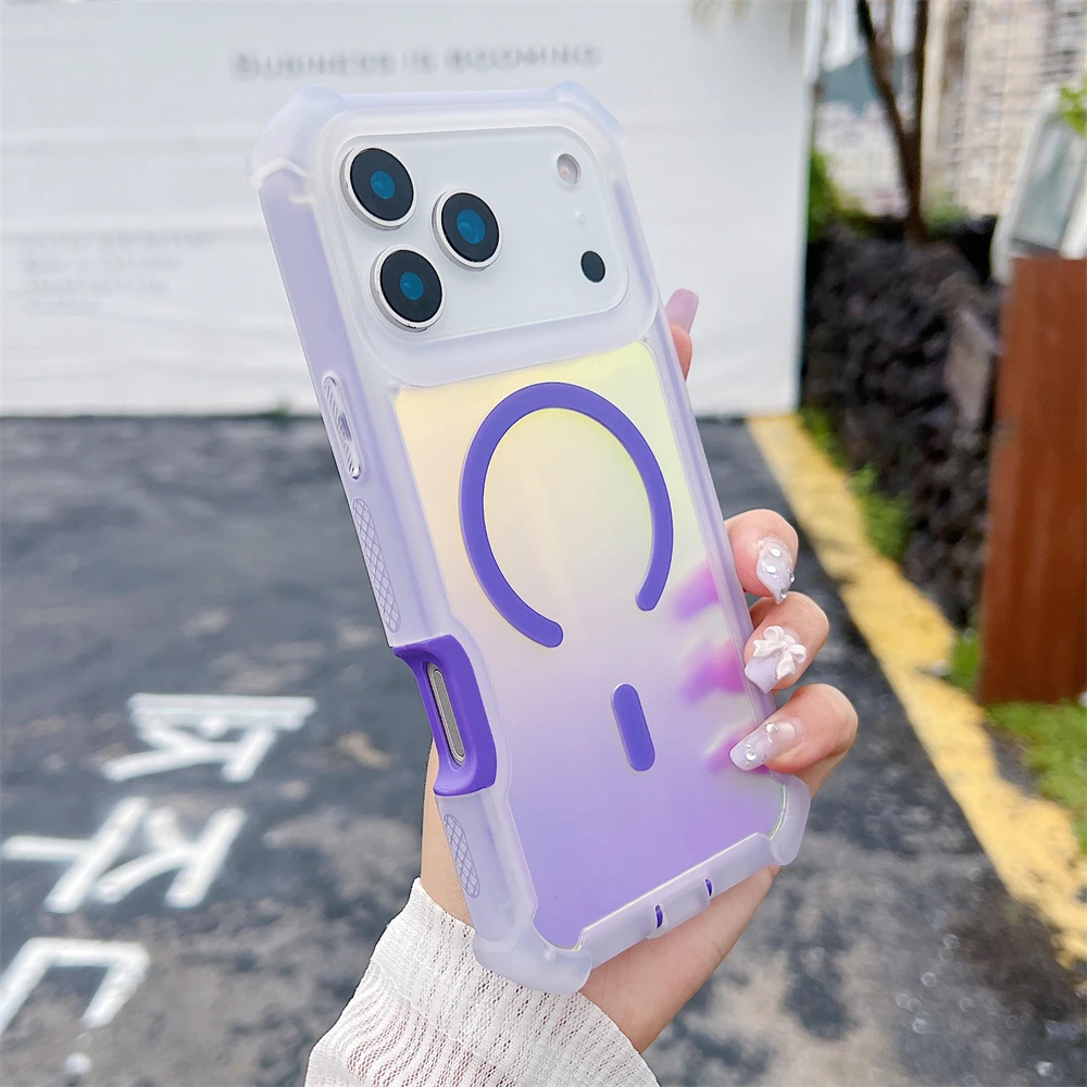 (iphone 17 Pro Max, Roxo) Capa Magnética Resistente A Impactos Para Iphone Com Proteção Dupla Para A Câmera.