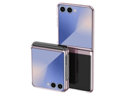 Capa Rígida Transparente Galvanizada Para Samsung Galaxy Z Flip7 5g, Ouro Rosa