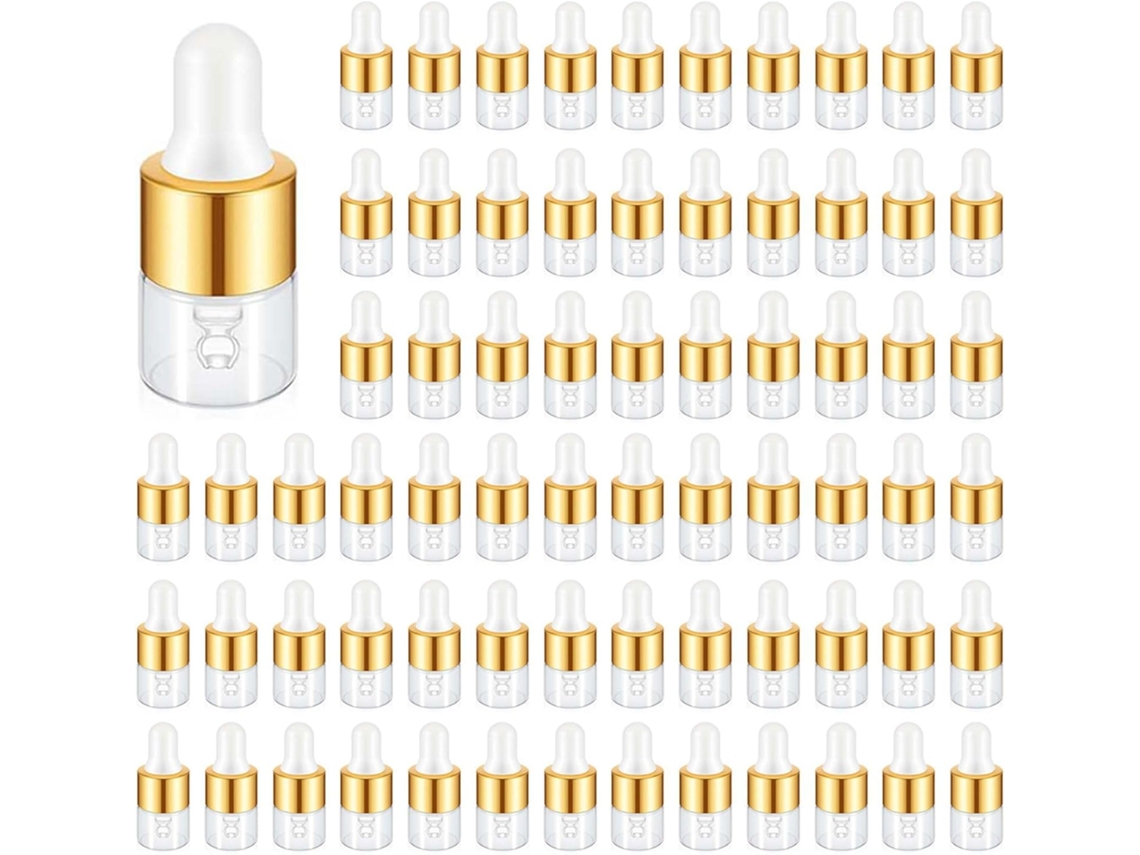 Pacote com 200 Mini Frascos Conta gotas de Vidro, Recipientes Pequenos e Transparentes SFUSHOS