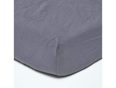 Homescapes Dark Grey Linen Fitted Sheet, 150 X 200 Cm
