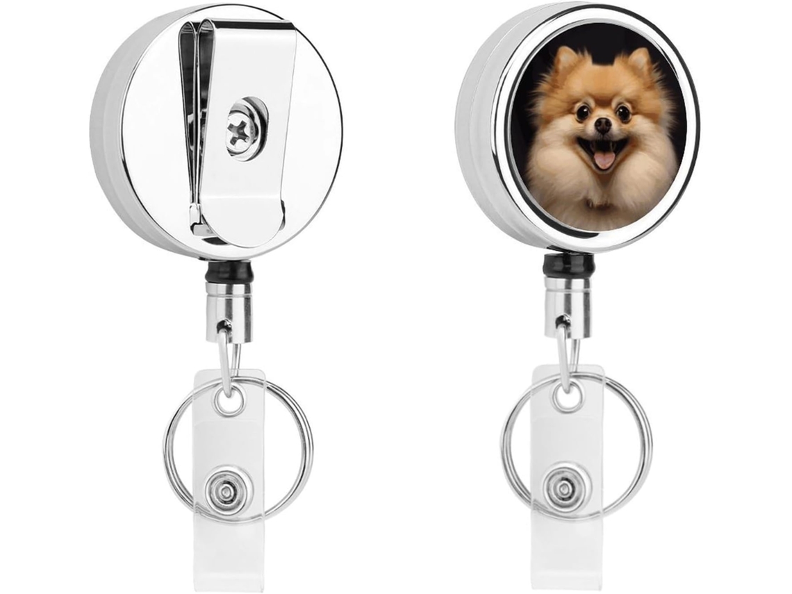 Porta Crachá Com Clipe Retrátil De Metal, Em Nylon, Com Cordão De Aço Inoxidável, Crachá De Identificação, Com