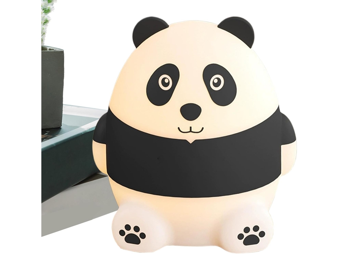 Luz Noturna Panda Fofa – Led | Quarto Infantil Mesa Recarregável De Silicone, Sala Amamentação, Berçário